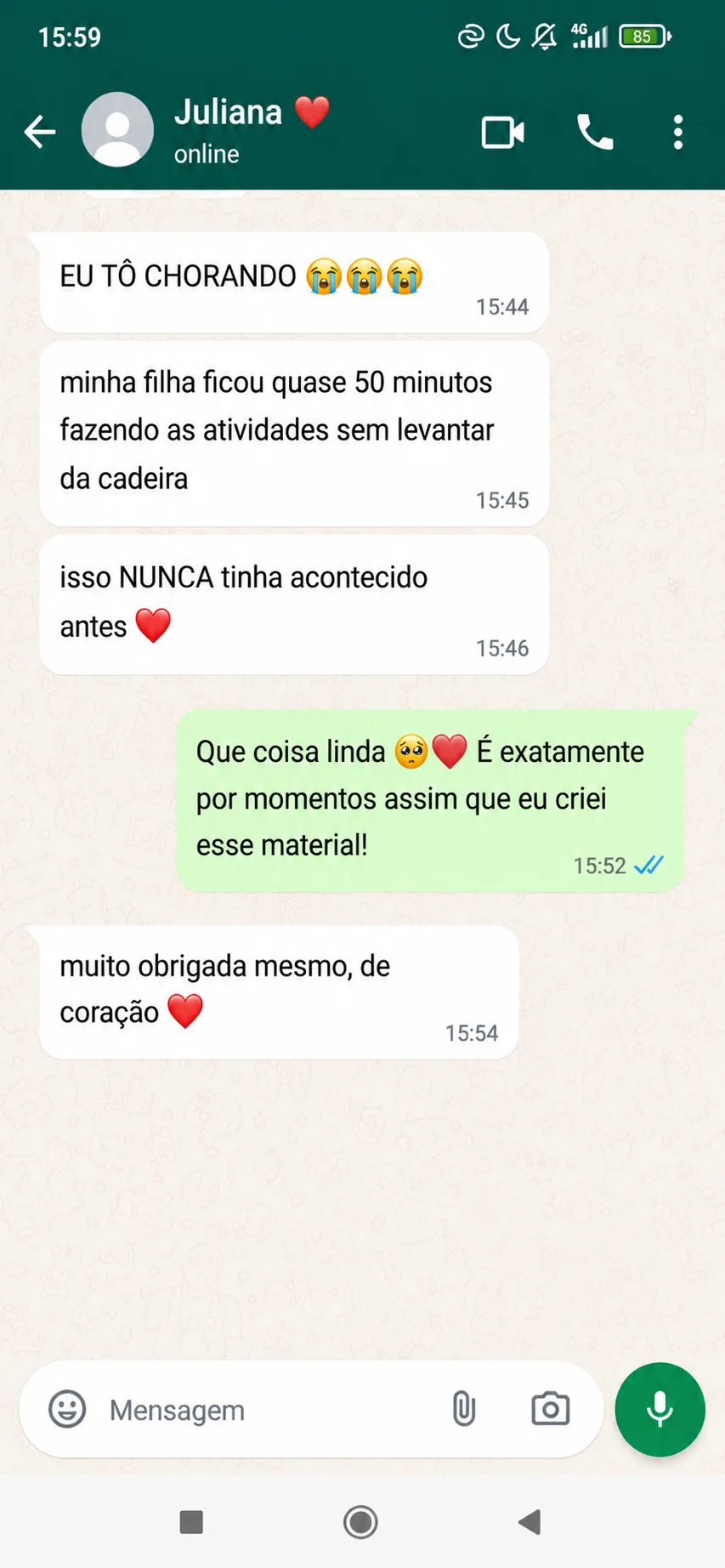 Depoimento Juliana