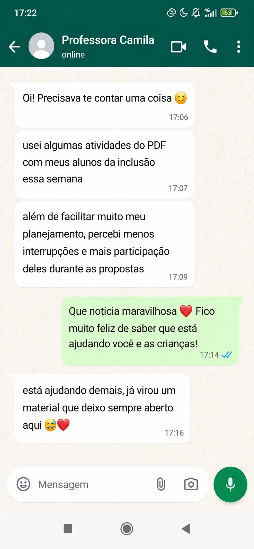 Depoimento Professora Camila
